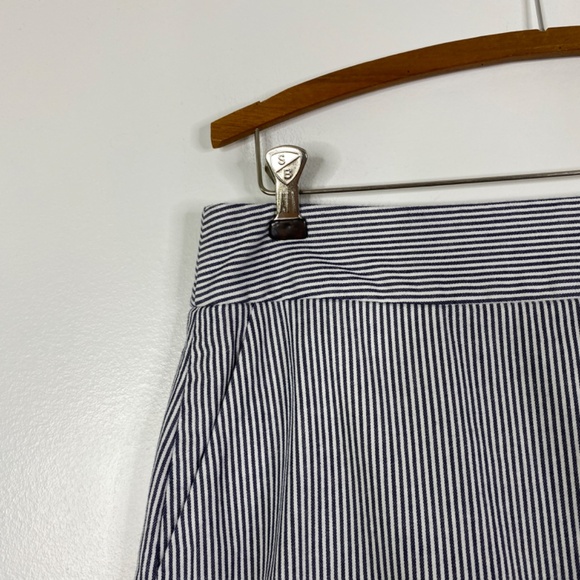 Talbots Striped Skirt Blue White w/ Pockets Sz. 12 P Coastal Nautical Classic - Picture 3 of 6